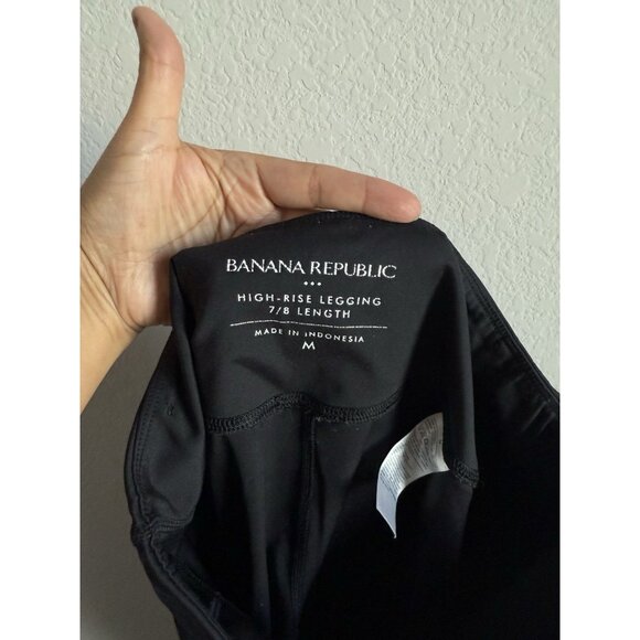 Banana Republic Women’s High Rise Leggings 7/8 Length Size Medium Black Athletic - Picture 10 of 12